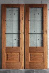 木製玄関ドア ID-951 観音開き戸　ヴィンテージフィニッシュ アイアン格子