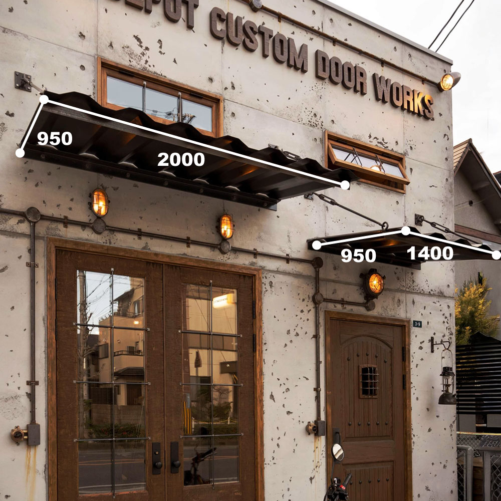 ショールームの庇設計：ドアの種類に合わせた黄金比