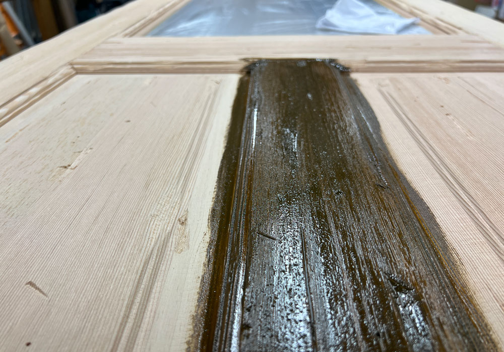 ブラシ跡が残った状態