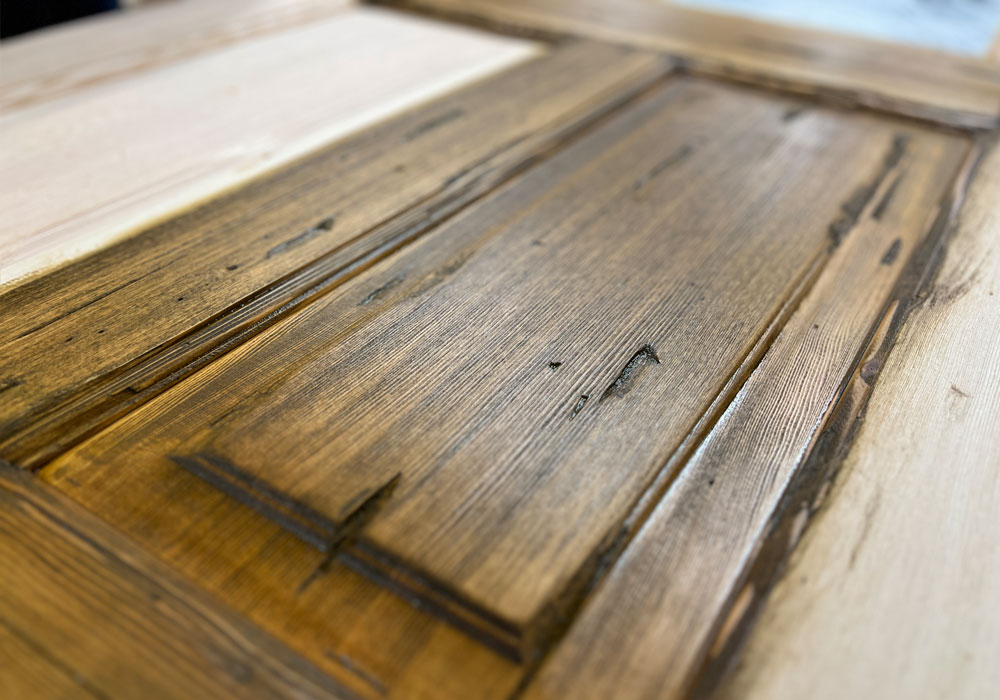 溝の部分の拭き取り