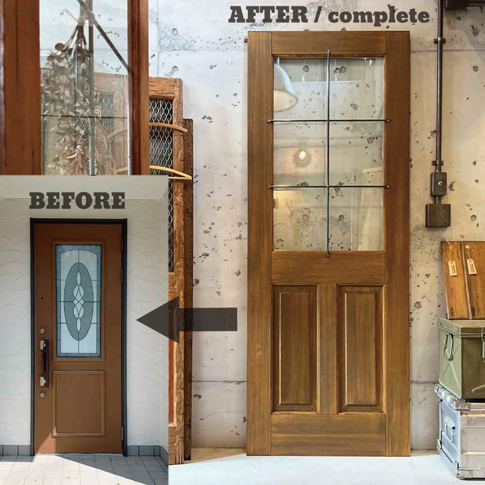 玄関ドア交換で叶える奥様の夢。アイアン格子が彩る「大人ナチュラル」な家