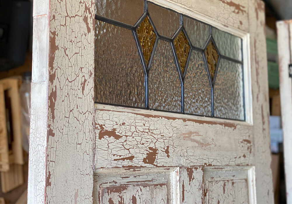 ステンドグラスとアンティーク塗装の組み合わせ例