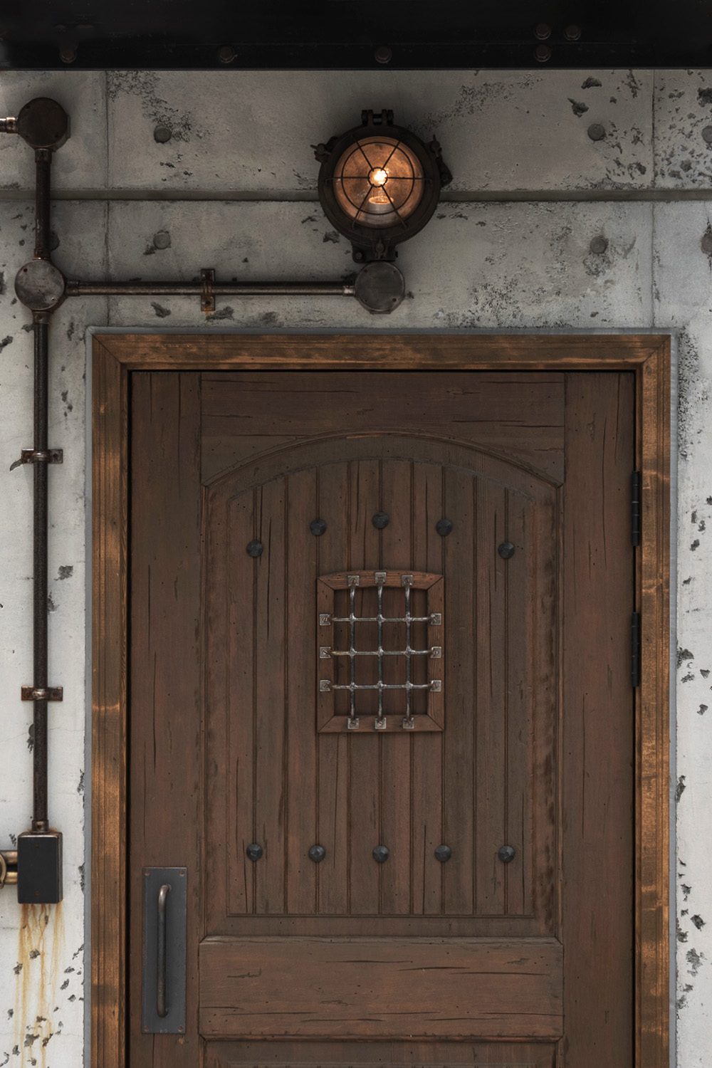 木製ドア WOOD DEPOT / 木製玄関ドア グリル ID-870.