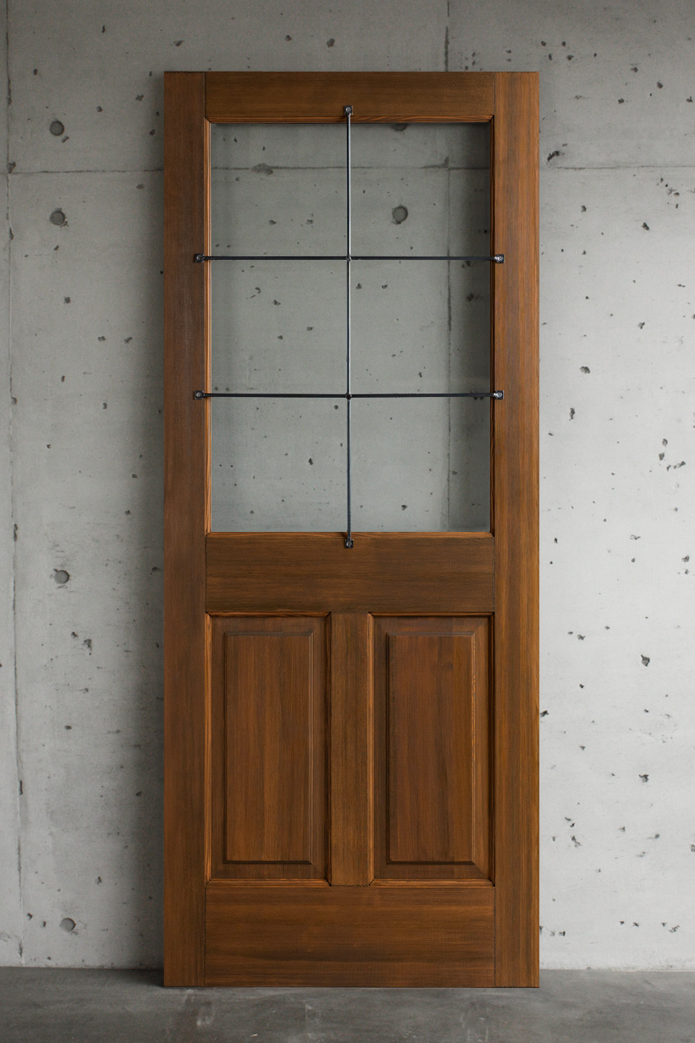 木製玄関ドア アイアン格子 ID-851