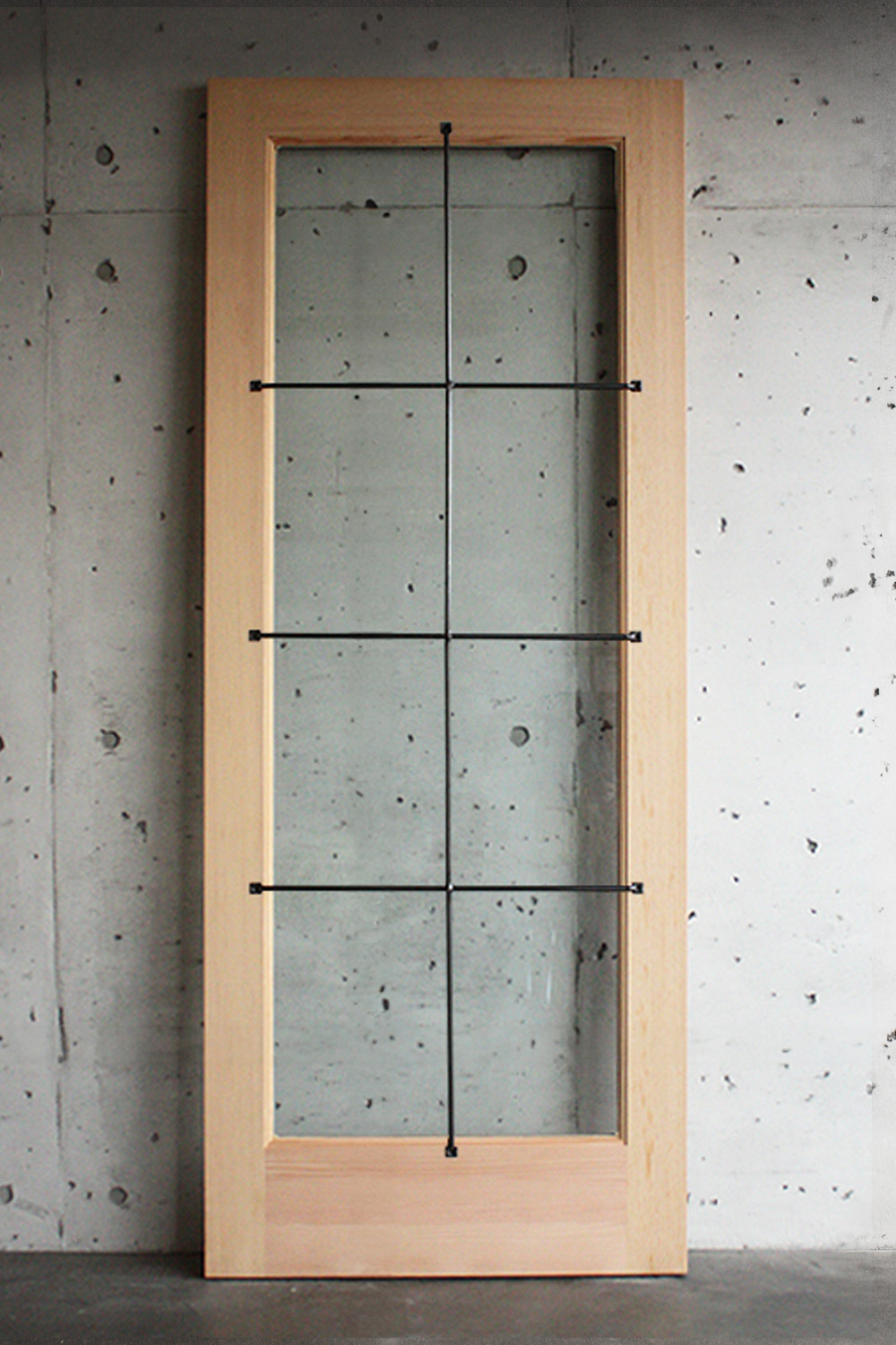 サイズオーダー木製玄関ドア ID-924 アイアン格子