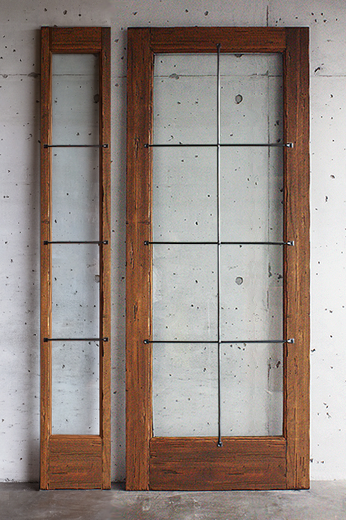 木製玄関ドア 親子 アイアン格子 ID-954