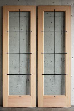 木製玄関ドア ID-958 観音開き戸 アイアン格子