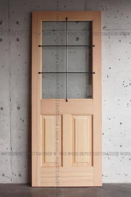 サイズオーダー木製玄関ドア ID-920 アイアン格子