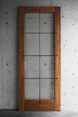 サイズオーダー木製玄関ドア ID-926 ヴィンテージフィニッシュ アイアン格子