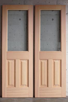 サイズオーダー木製玄関ドア 観音開き戸 ID-991