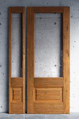 サイズオーダー木製玄関ドア ID-1008 観音開き親子戸 ヴィンテージフィニッシュ